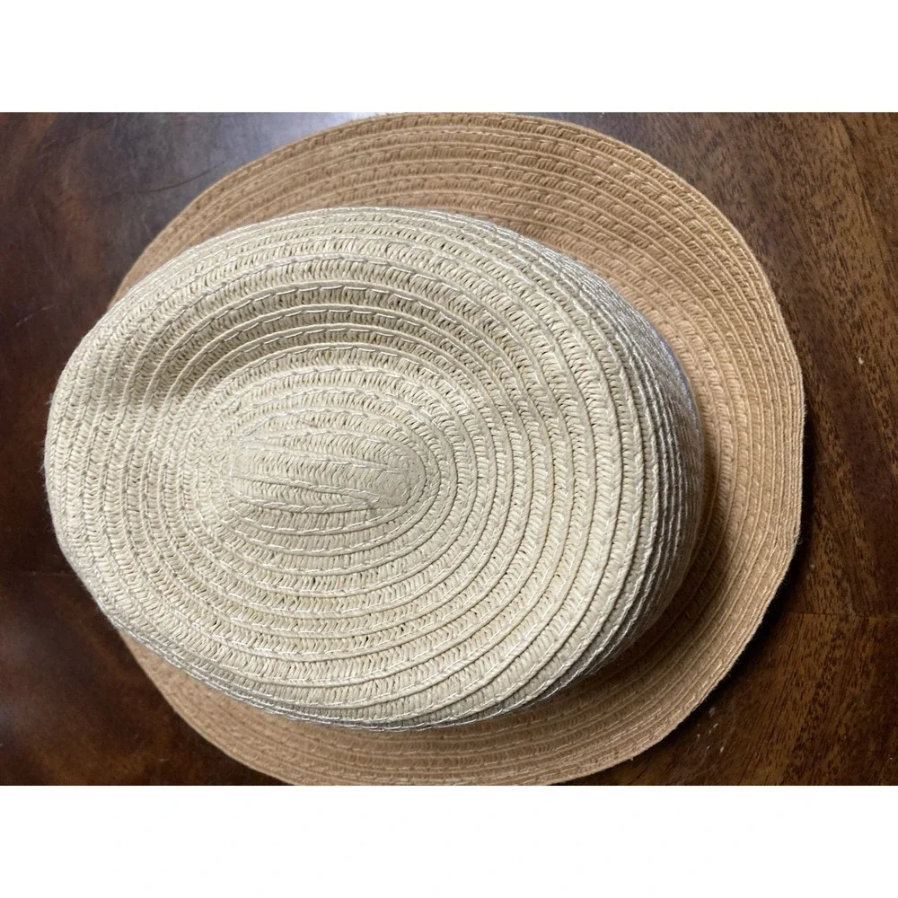 Boys Paper/ Polyester Fedora Hat With Blue & White Band